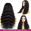 Loose Deep Wave 4x4 Lace Front Wigs Human Hair with Baby Hair Brazilian Virgin Hair Human Hair Wigs for Black Women 150% Density Swiss Lace Pre Plucked Natural Hairline 