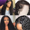 Quentina Jerry Curly 13x4 Lace Front Human Hair Wigs 150% Density, Unprocessed Brazilian Virgin Hair Free Part Wig Pre Plucked with Baby Hair