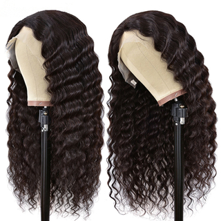 Brazilian Loose Deep Wave Wig Curly 360 Lace Frontal Preplucked with baby hair Remy Wig