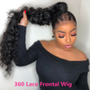 Brazilian Loose Deep Wave Wig Curly 360 Lace Frontal Preplucked with baby hair Remy Wig