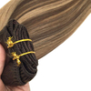 Human Hair Extensions Clip in Ombre Chocolate Brown To Caramel Blonde 14 Inch 7pcs 120g Straight Remy Clip in Hair Extensions Real Natural Hair Extensions