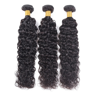 Brazilian Water Wave Human Hair 3 Bundles Natural Color