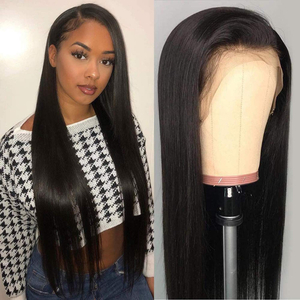 Brazilian Straight Lace Wig with Baby Hair 100% Unprocessed Lace Front Wigs Human Hair 150% Density Glueless Pre Plucked Human Hair Lace Front Wigs for Black Women (20 inch)