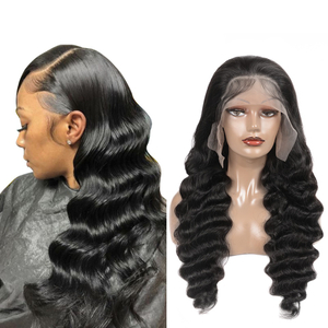 Loose Deep Wave Lace Front Wigs Human Hair with Baby Hair Brazilian Virgin Hair Human Hair Wigs for Black Women 150% Density Swiss Lace Pre Plucked Natural Hairline