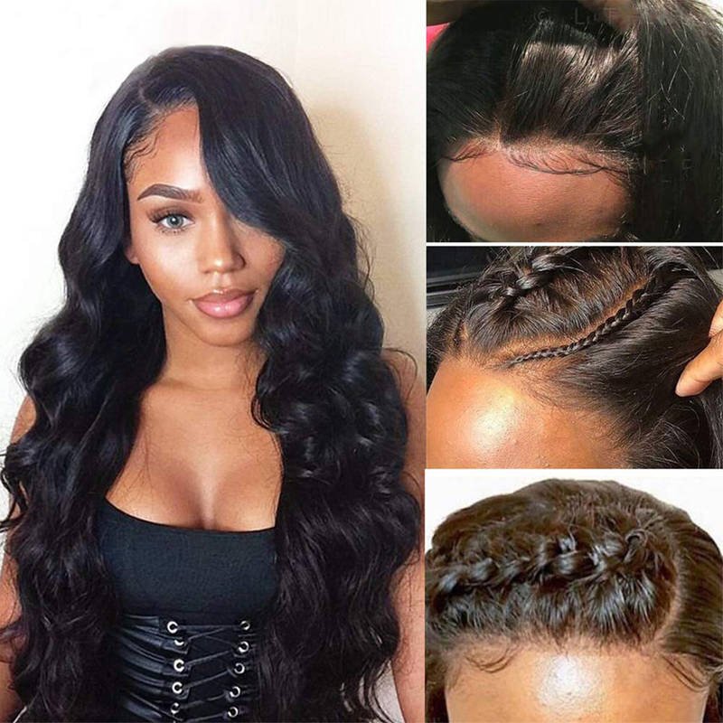 Body Wave Lace Front Wigs Human Hair Pre Plucked with Baby Hair 150% Density 4x4 lace Closure wig Brazilian Human Hair Wigs for Black Women Natural Color