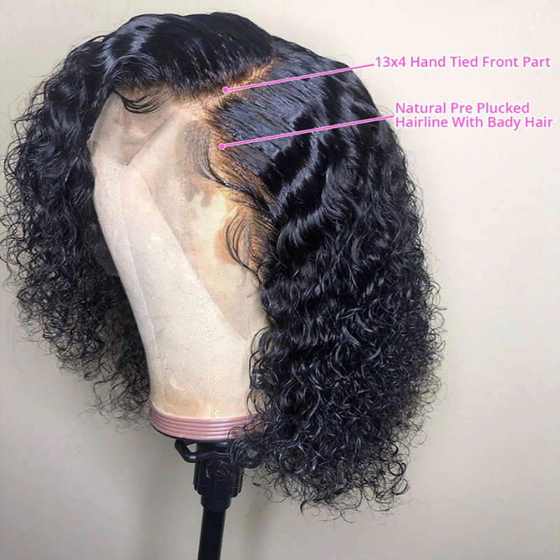 Quentina Jerry Curly 13x4 Lace Front Human Hair Wigs for Black Women 150% Density Unprocessed Brazilian Human Hair Pre Plucked with Baby Hair Natural Black Color