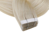 Tape Hair Extensions Brazilian Real Human Hair Color 60 Platinum Blonde Seamless Skin Weft Tape ins 20 Pcs Pu Tape in Hair Extension American White Tape Adhesive in Extensions 50 Grams