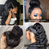 Body Wave Human Hair Lace Front Wigs with Baby Hair Pre-Plucked Natural Hairline Glueless Brazilian Body Wave 13X4 Lace Front Wigs for Black Women 150% Density Natural Color (22 inch)