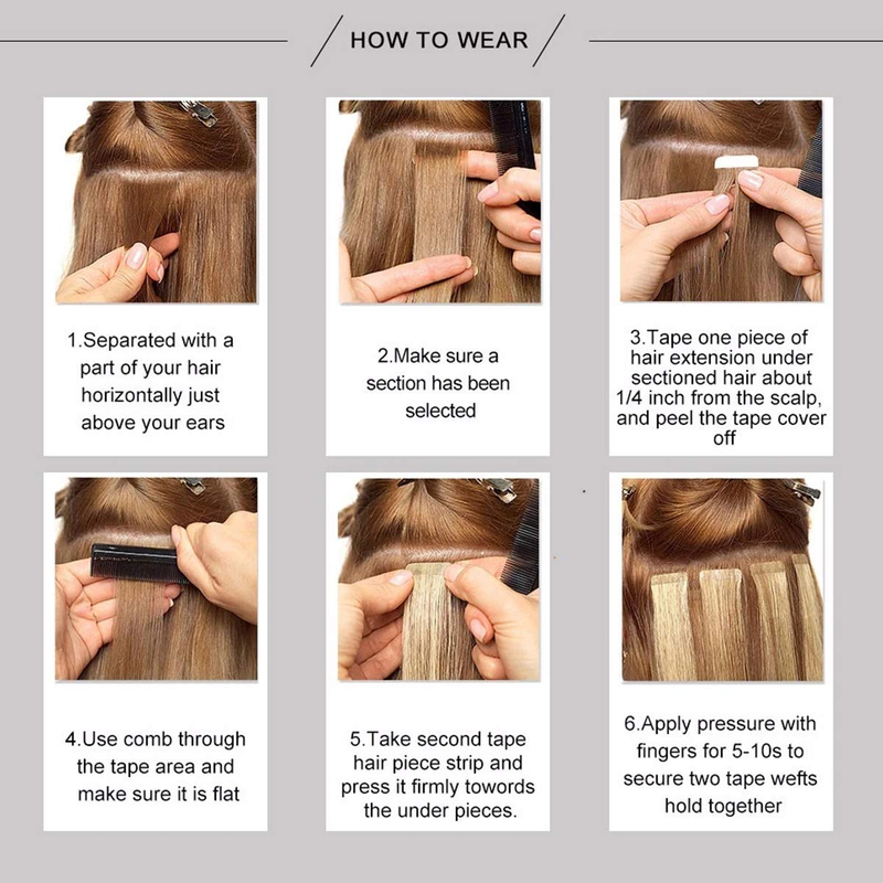 Tape in Hair Thick Ends Extension 12Inch Double Sided Hair Extension Color 613 Bleach Blonde Skin Weft Real Tape Hair Extensions Tape Human Hair Extensions 100% Real Hair Seamless Hair