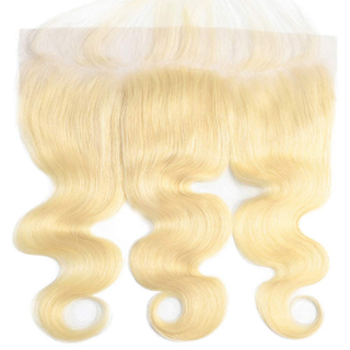 613 Platinum Blonde Body Wave Human hair Pre Plucked 13x4 Frontal Lace 