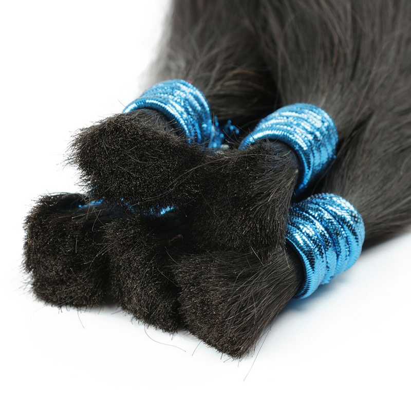 100% Human Braiding Hair Bulk Machine Made Remy Straight No Weft Bundles Natural Braiding Hair Extensions