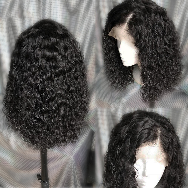 Quentina Jerry Curly 13x4 Lace Front Human Hair Wigs for Black Women 150% Density Unprocessed Brazilian Human Hair Pre Plucked with Baby Hair Natural Black Color