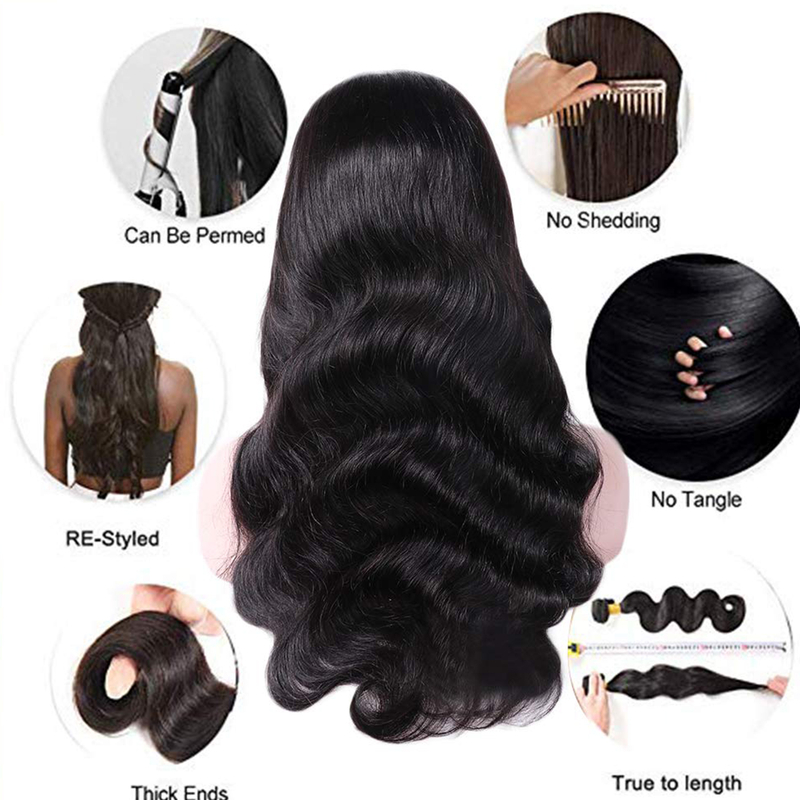 Body Wave Lace Front Wigs Human Hair Pre Plucked with Baby Hair 150% Density 4x4 lace Closure wig Brazilian Human Hair Wigs for Black Women Natural Color