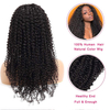 Quentina Jerry Curly 4x4 Lace Front Human Hair Wigs 150% Density, Unprocessed Brazilian Virgin Hair Free Part Wig Pre Plucked with Baby Hair