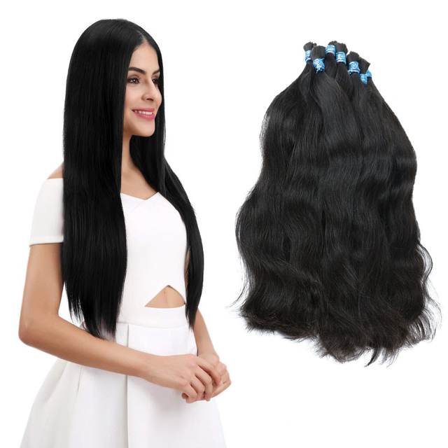 100% Human Braiding Hair Bulk Machine Made Remy Straight No Weft Bundles Natural Braiding Hair Extensions