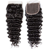  Brazilian Virgin Hair Deep Wave 4x4 Lace Closure Free Part Natural Color (10inch)