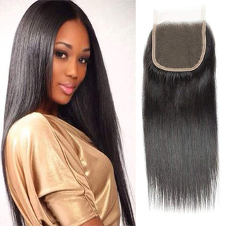 4x4 Closure Brazilian Straight Lace Closure Human Hair Free Part