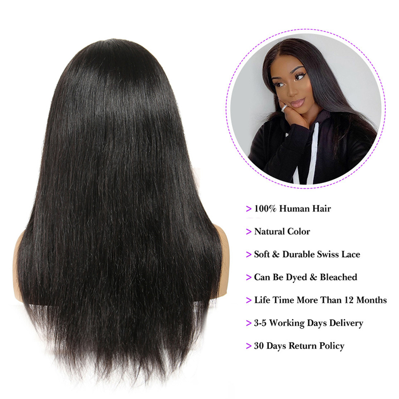 Quentina 4X4 Lace Front Wigs Straight Human Hair Wigs