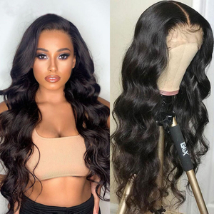 Body Wave Human Hair Lace Front Wigs with Baby Hair Pre-Plucked Natural Hairline Glueless Brazilian Body Wave 13X4 Lace Front Wigs for Black Women 150% Density Natural Color (22 inch)