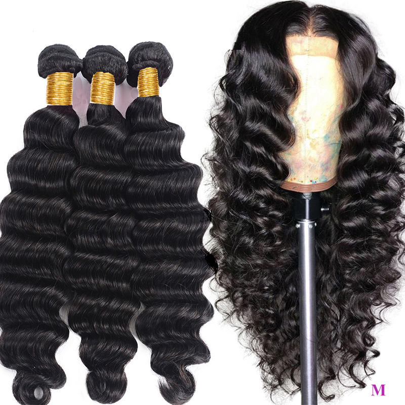 10A Grade Brazilian Virgin Loose Wave 1 Bundles Human Hair Unprocessed Remy Mink Loose Deep Wave Hair Extensions Weave Natural Color 